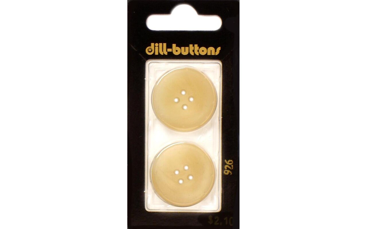 Dill Buttons 25mm 2pc 4 Hole Beige